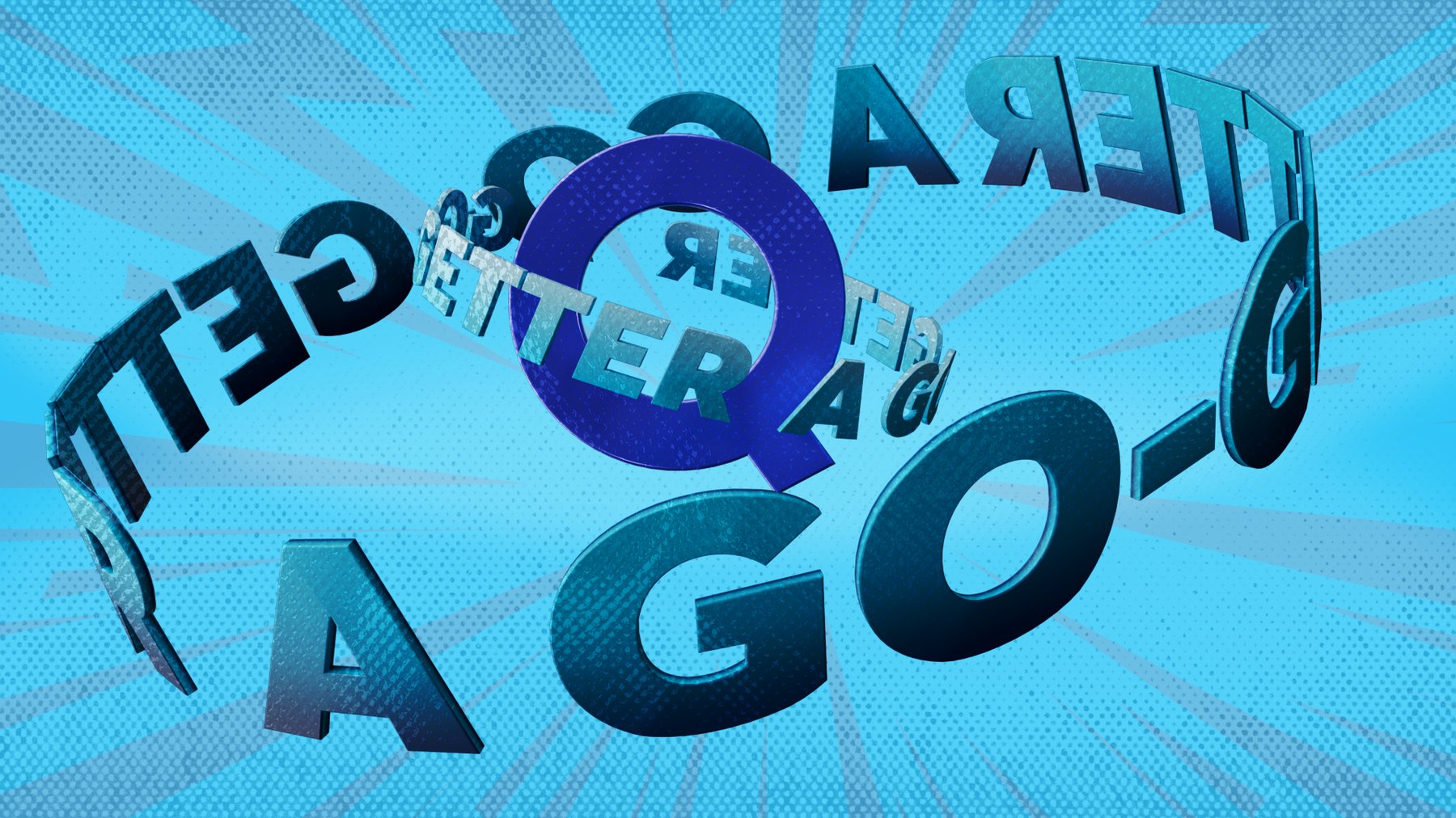 It's a Go-Getter — final composited scene, treated to read as 2D