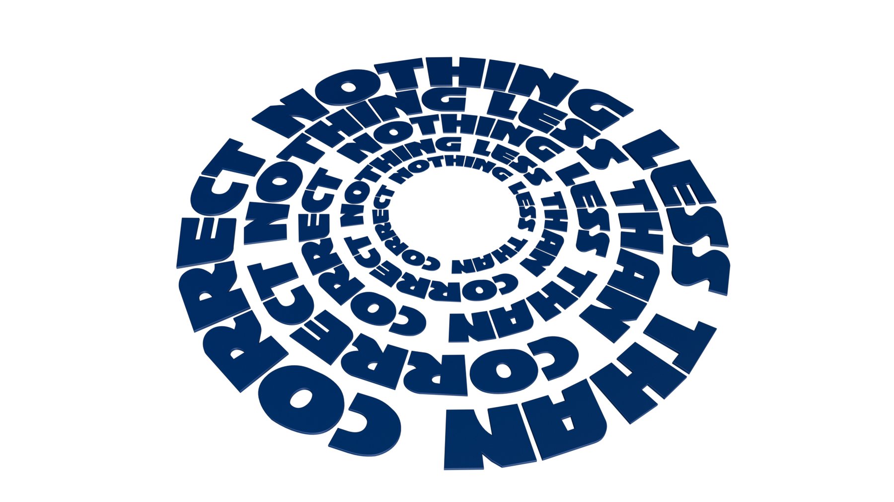 Nothing Less Than Correct — raw 3D scene build in Cinema 4D
