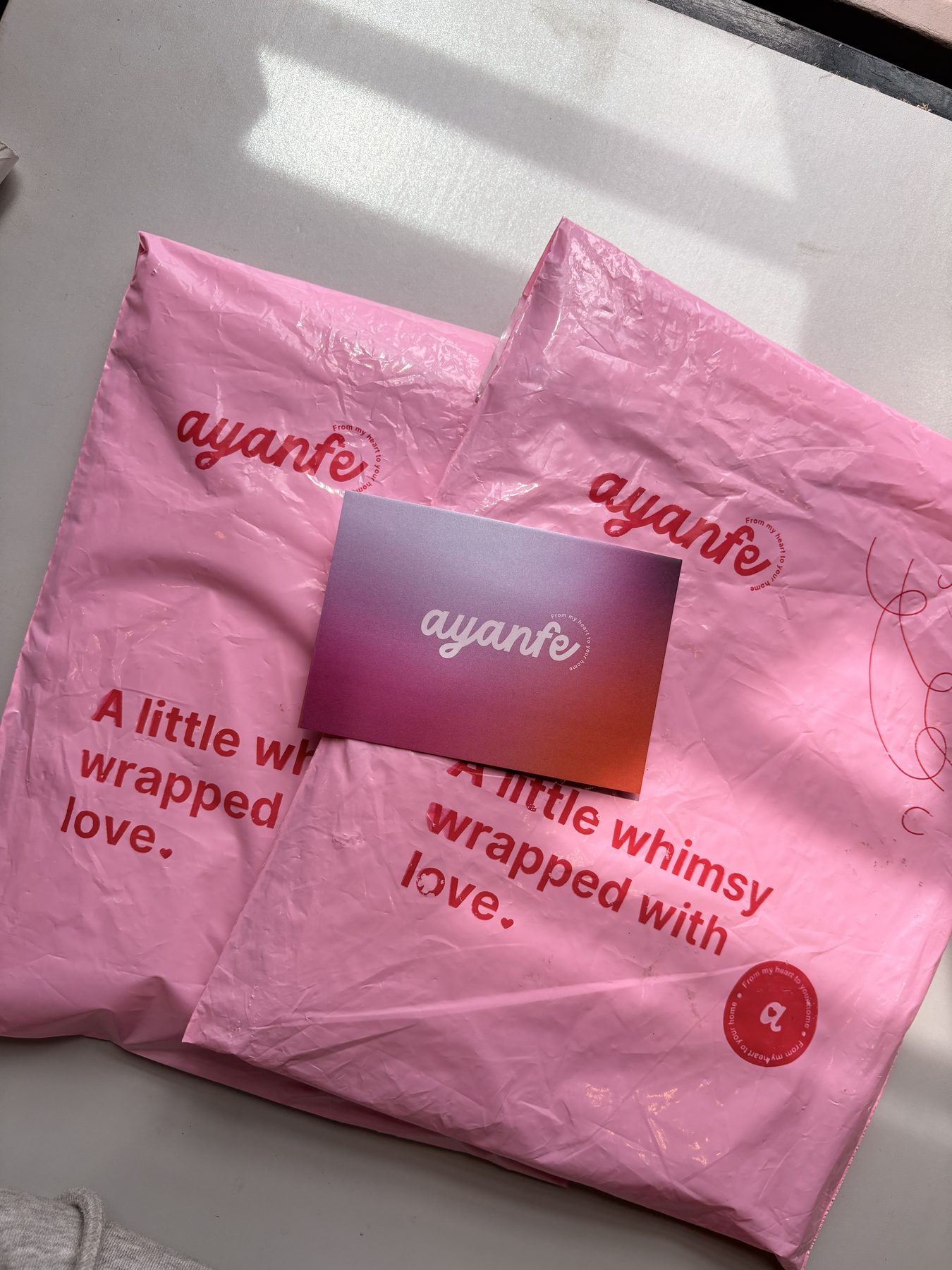 Ayanfe Haven mailer unboxing photography